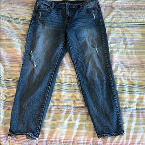 Liverpool‎ Los Angeles The Girlfriend  Classic Distressed Blue Denim Jeans 32